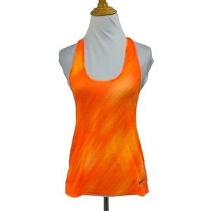 Nike Thin Racerback Training Tank Top Women's Size S Orange T Back Breathe